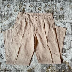120% Lino Men’s Tan Linen Pants Size 36x36